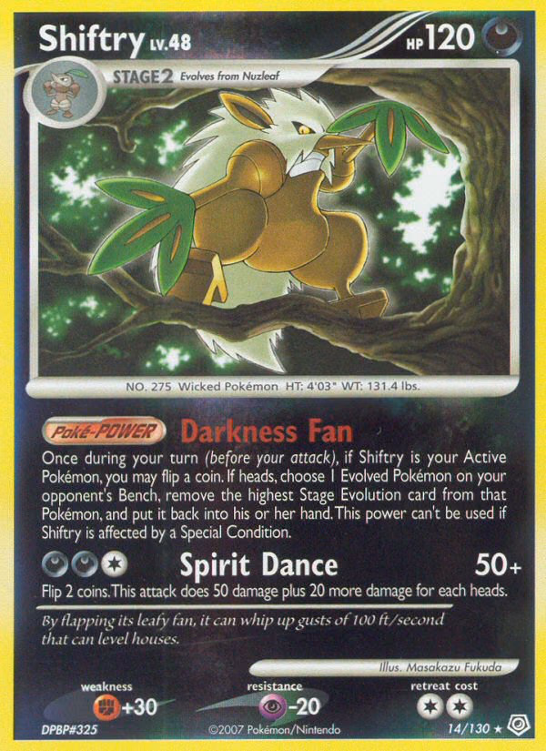Shiftry Pokemon card (14/130, Diamond & Pearl)