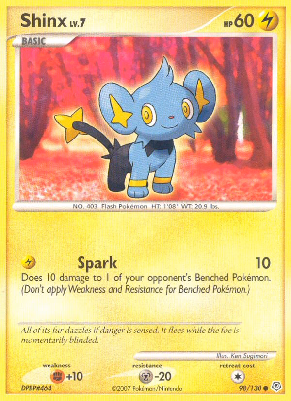 Shinx Pokemon card (98/130, Diamond & Pearl)