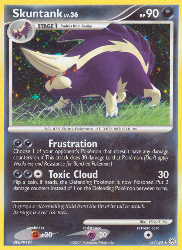 Skuntank Pokemon card (15/130, Diamond & Pearl)