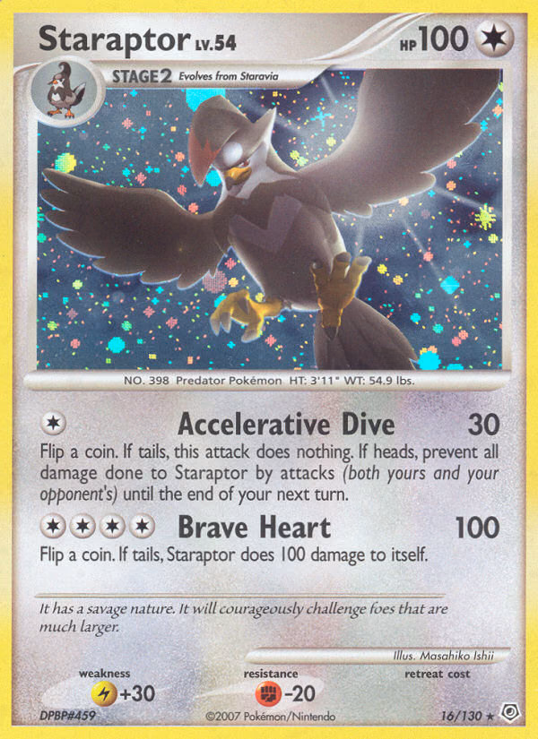 Staraptor Pokemon card (16/130, Diamond & Pearl)