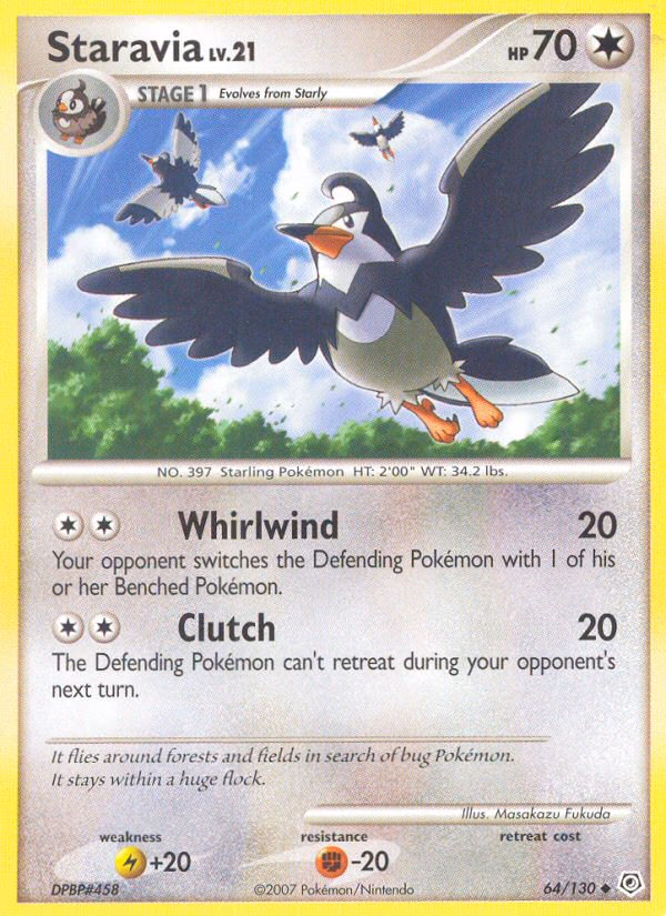 Staravia Pokemon card (64/130, Diamond & Pearl)