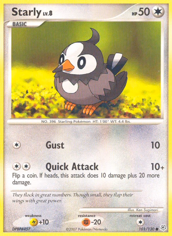 Starly Pokemon card (101/130, Diamond & Pearl)