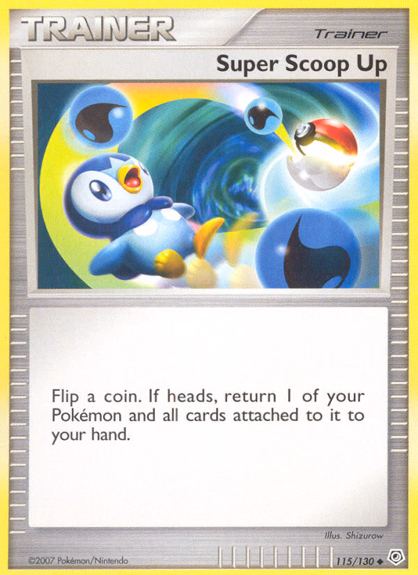 Super Scoop Up Pokemon card (115/130, Diamond & Pearl)