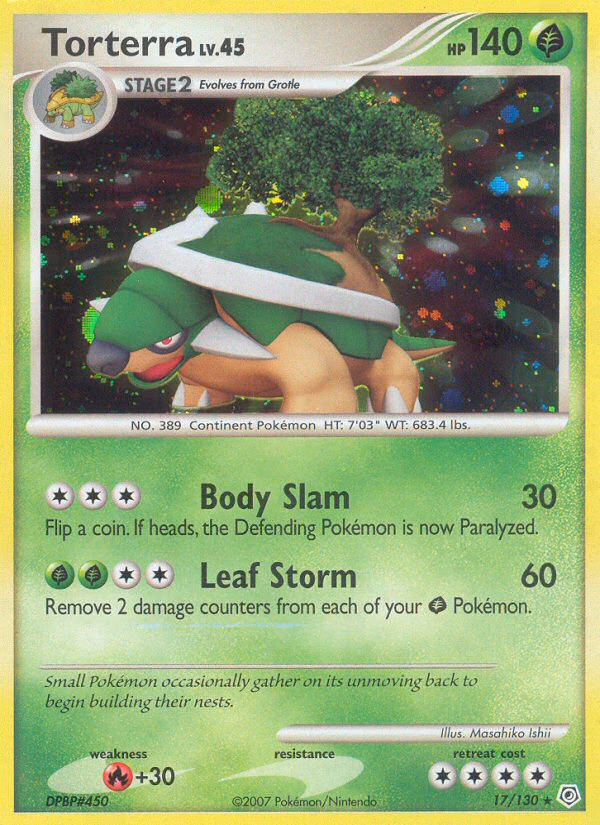 Torterra Pokemon card (17/130, Diamond & Pearl)