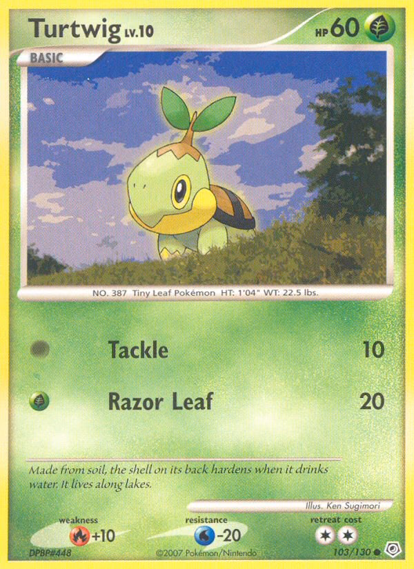 Turtwig Pokemon card (103/130, Diamond & Pearl)