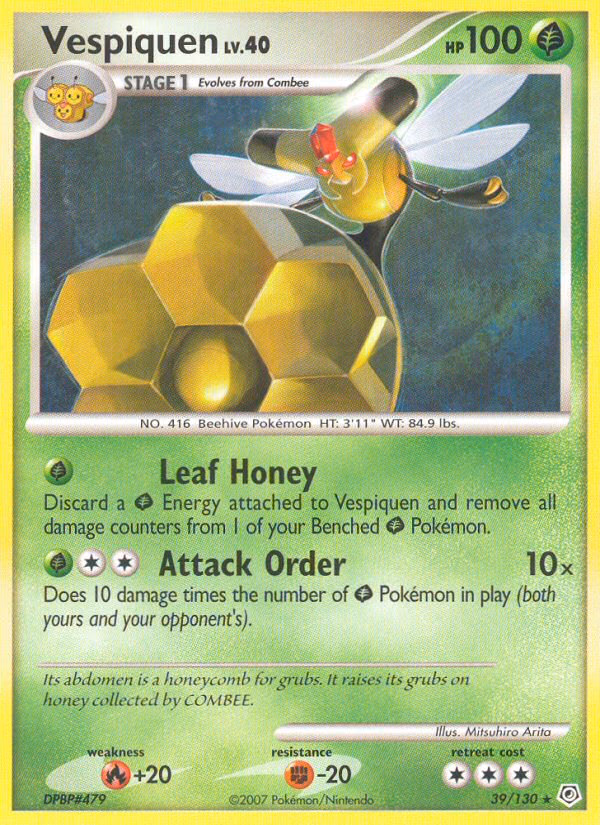 Vespiquen Pokemon card (39/130, Diamond & Pearl)