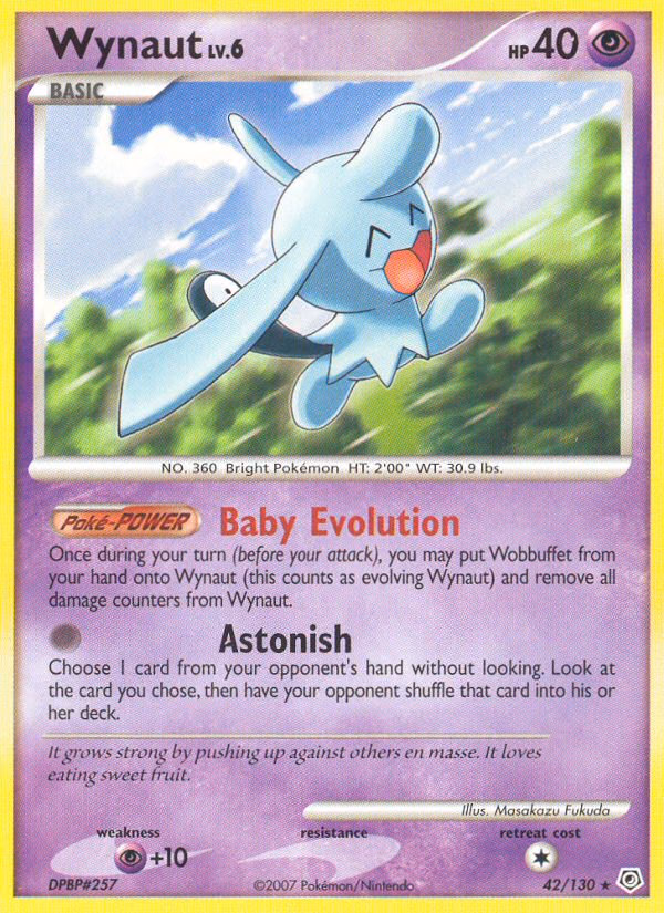 Wynaut Pokemon card (42/130, Diamond & Pearl)