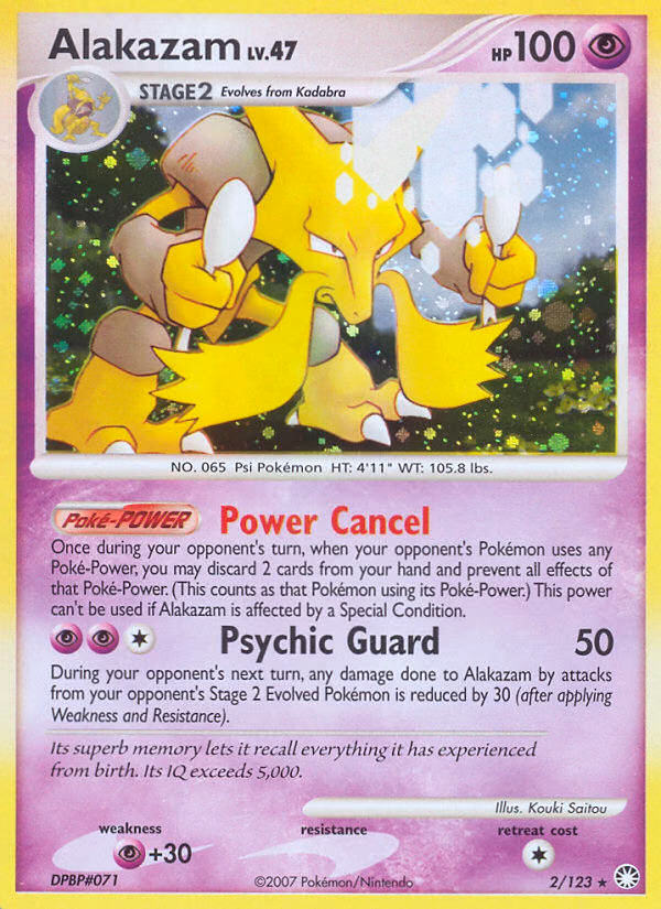 Alakazam Pokemon card (2/123, Mysterious Treasures)