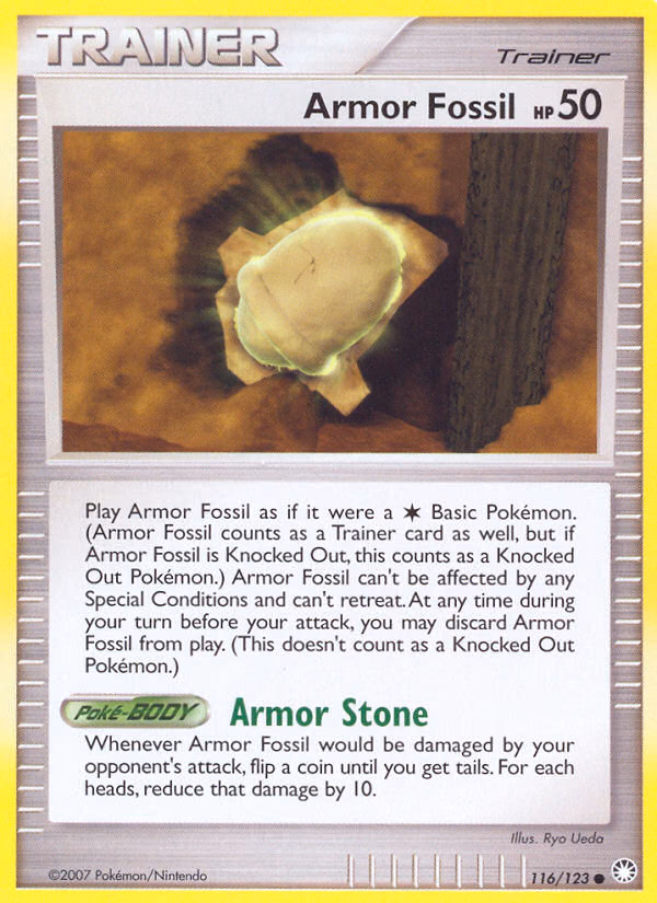 Armor Fossil Pokemon card (116/123, Mysterious Treasures)