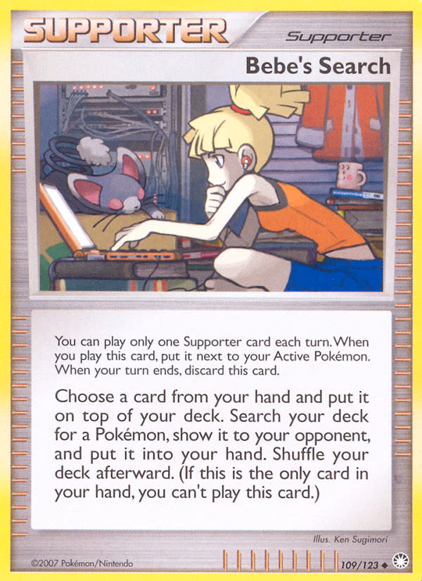 Bebe's Search Pokemon card (109/123, Mysterious Treasures)