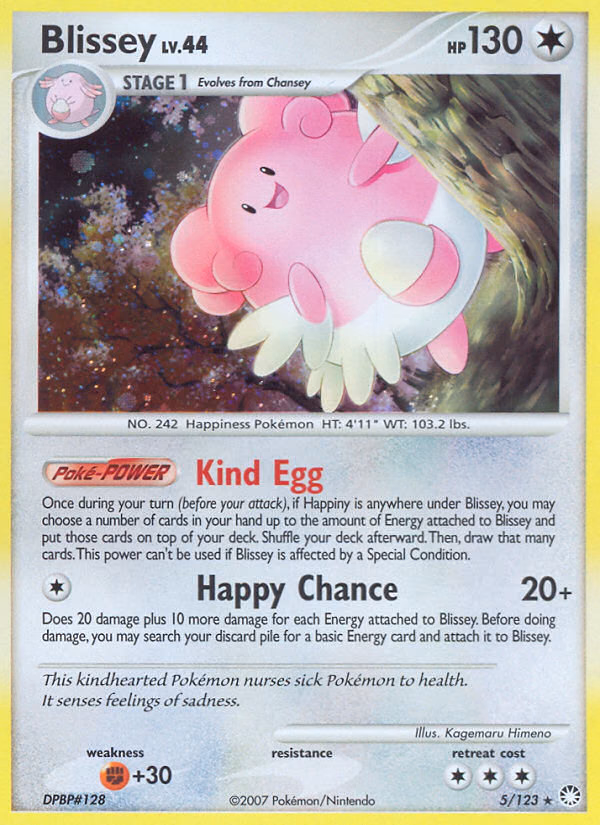 Blissey Pokemon card (5/123, Mysterious Treasures)