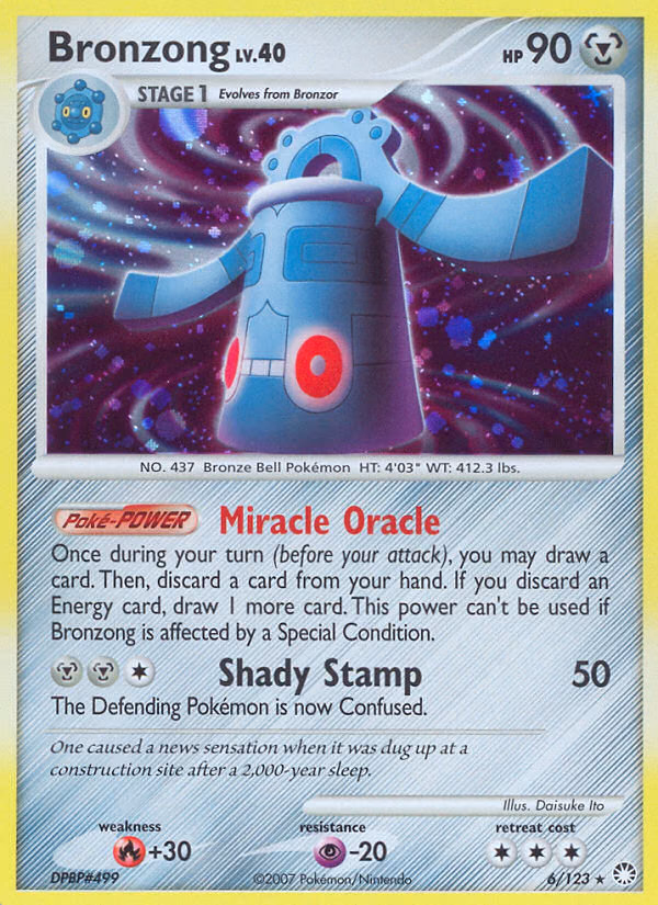Bronzong Pokemon card (6/123, Mysterious Treasures)