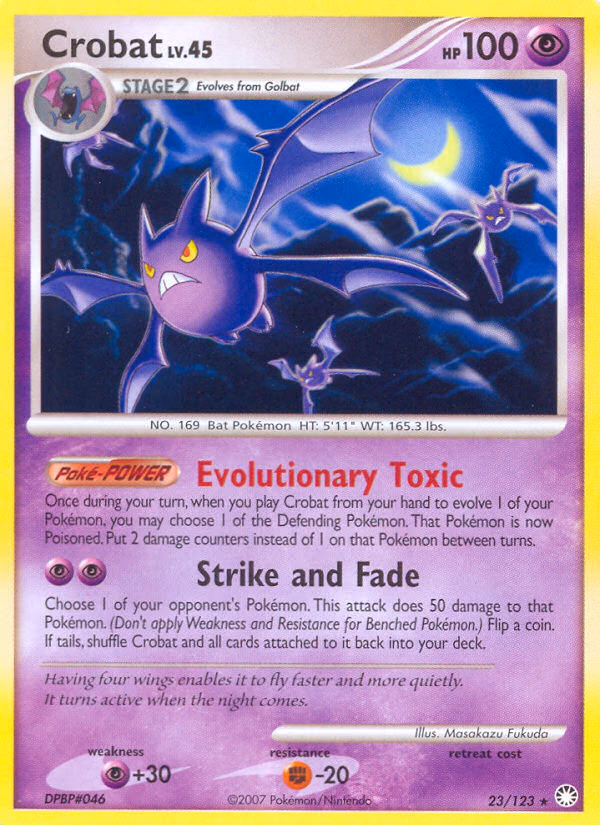 Crobat Pokemon card (23/123, Mysterious Treasures)