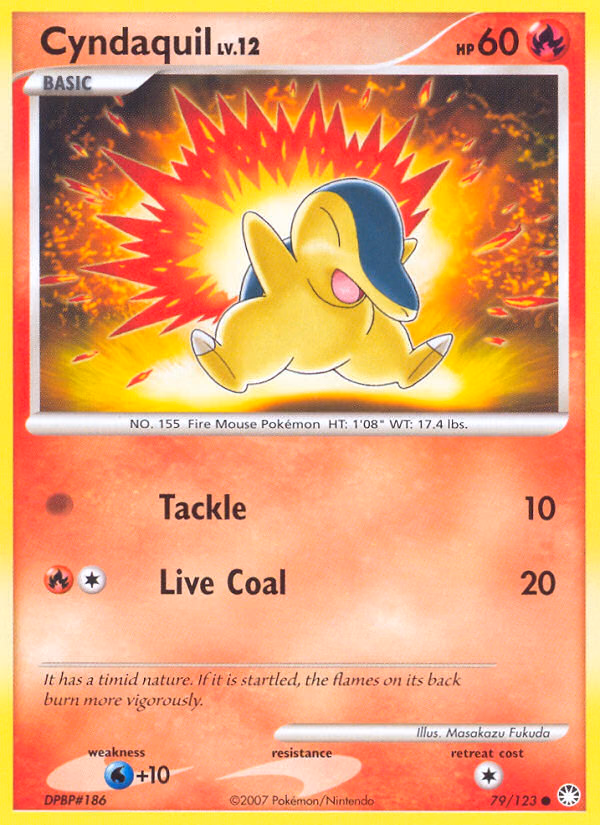 Cyndaquil Pokemon card (79/123, Mysterious Treasures)