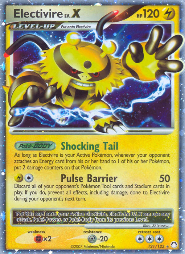 Electivire LV.X Pokemon card (121/123, Mysterious Treasures)