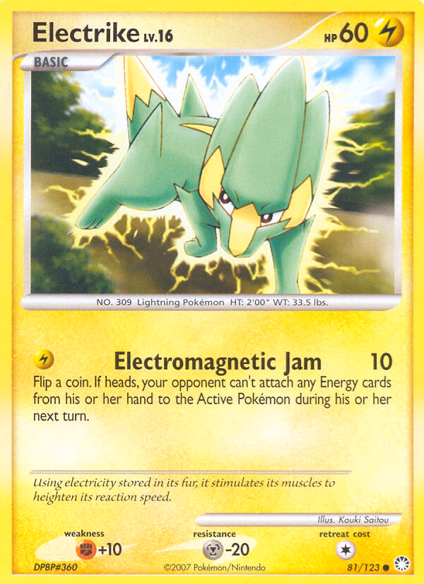 Electrike Pokemon card (81/123, Mysterious Treasures)