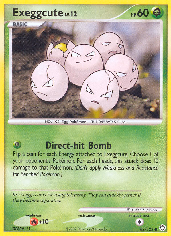 Exeggcute Pokemon card (82/123, Mysterious Treasures)