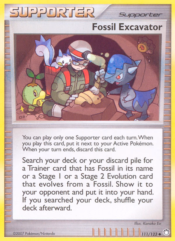 Fossil Excavator Pokemon card (111/123, Mysterious Treasures)