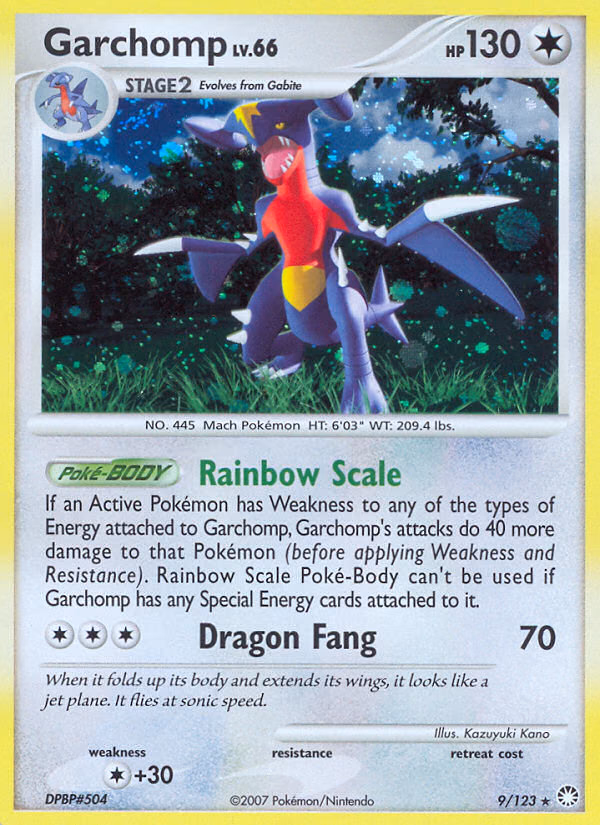 Garchomp Pokemon card (9/123, Mysterious Treasures)