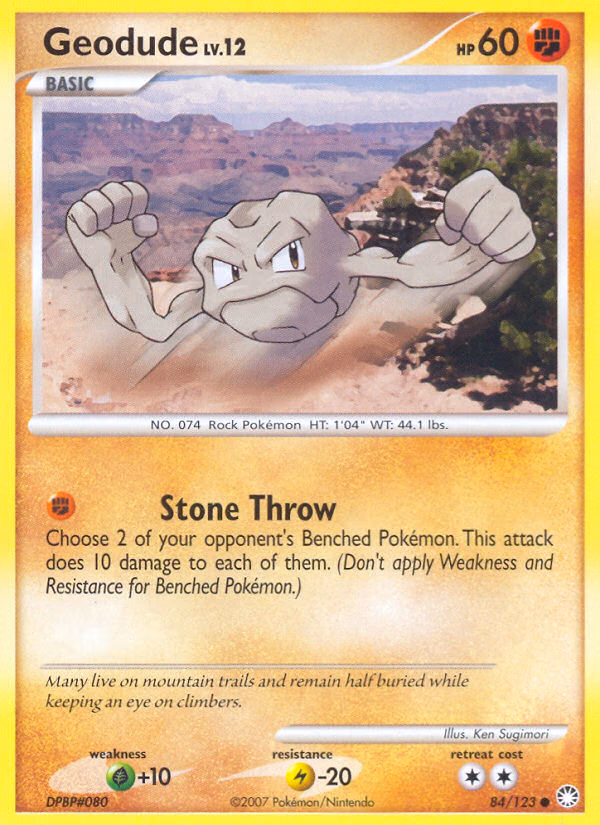 Geodude Pokemon card (84/123, Mysterious Treasures)