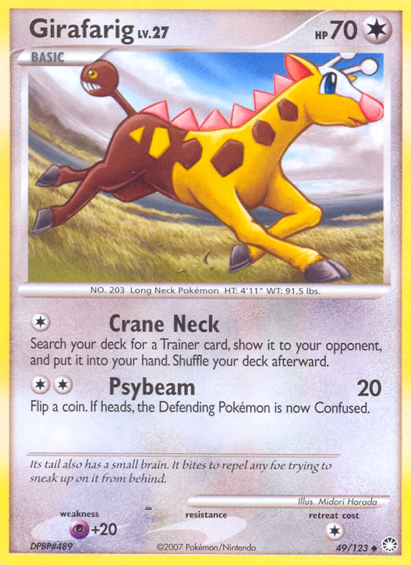 Girafarig Pokemon card (49/123, Mysterious Treasures)