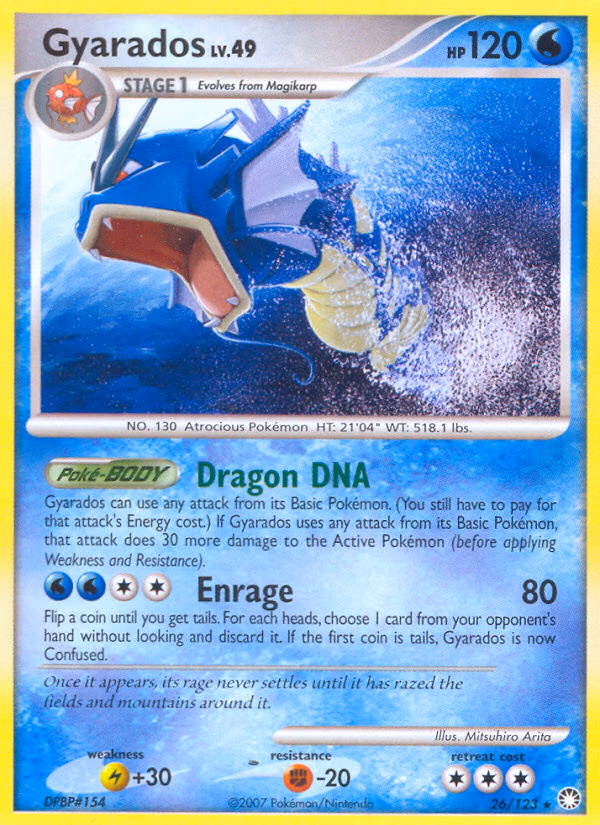 Gyarados Pokemon card (26/123, Mysterious Treasures)
