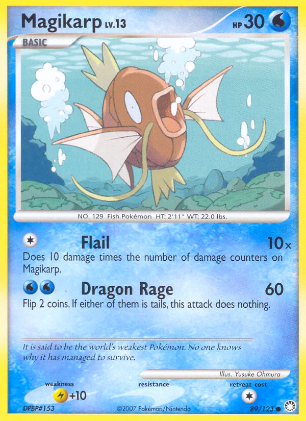 Magikarp Pokemon card (89/123, Mysterious Treasures)