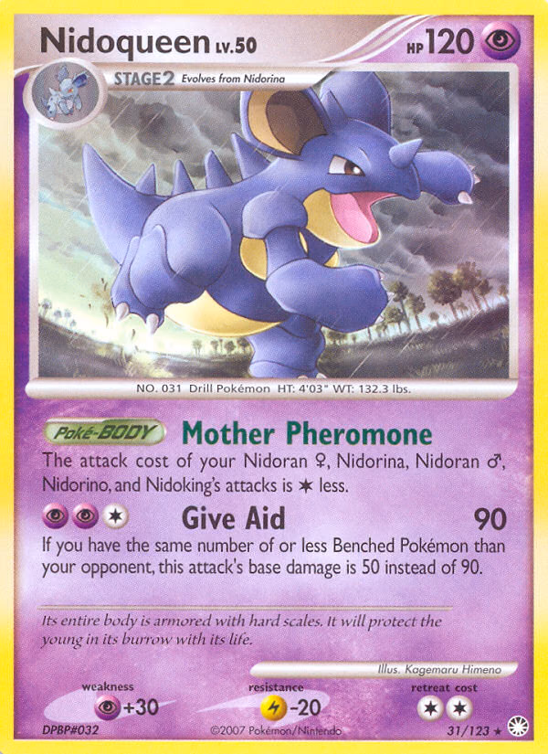 Nidoqueen Pokemon card (31/123, Mysterious Treasures)