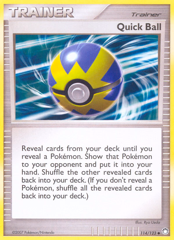Quick Ball Pokemon card (114/123, Mysterious Treasures)