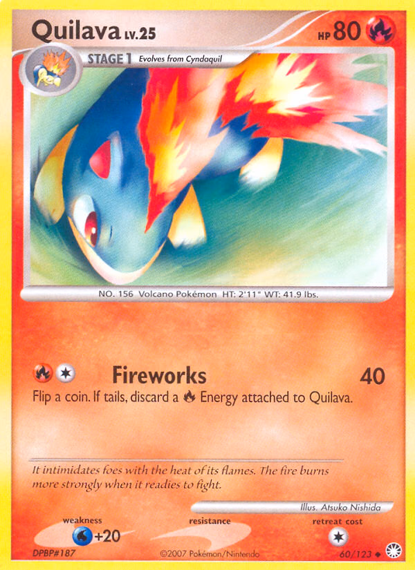 Quilava Pokemon card (60/123, Mysterious Treasures)