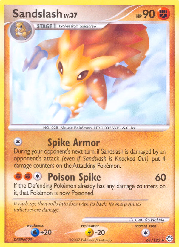 Sandslash Pokemon card (61/123, Mysterious Treasures)