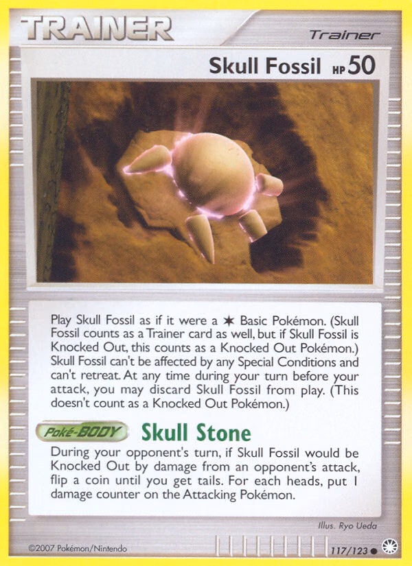Skull Fossil Pokemon card (117/123, Mysterious Treasures)
