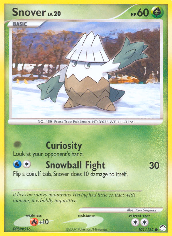 Snover Pokemon card (101/123, Mysterious Treasures)