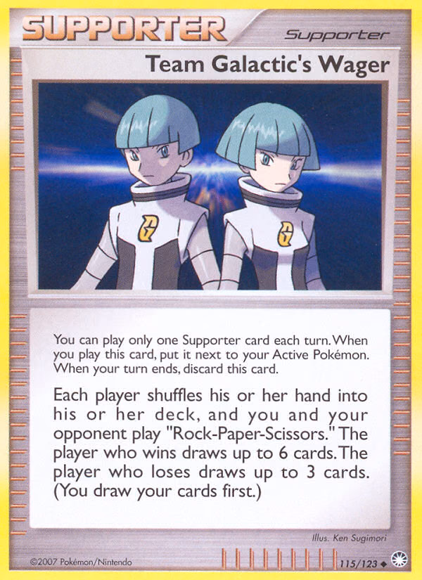 Team Galactic's Wager Pokemon card (115/123, Mysterious Treasures)