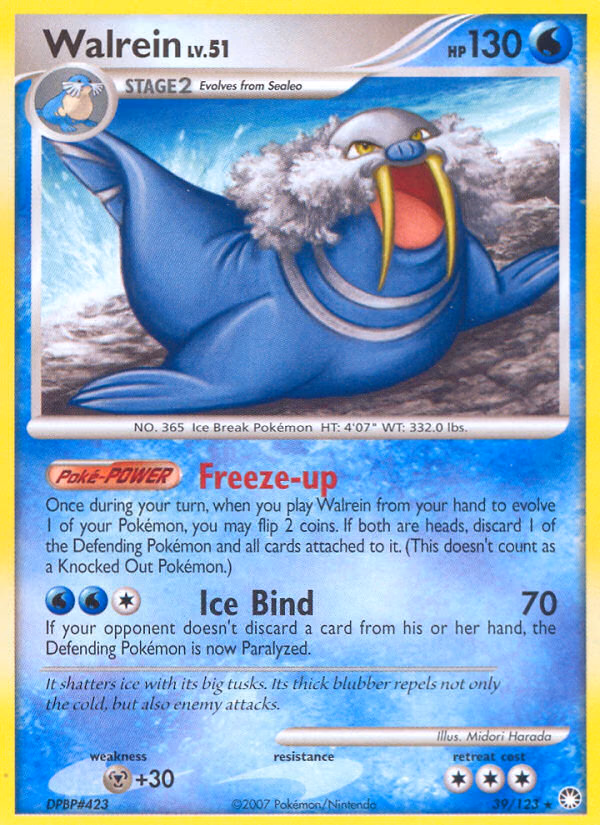 Walrein Pokemon card (39/123, Mysterious Treasures)