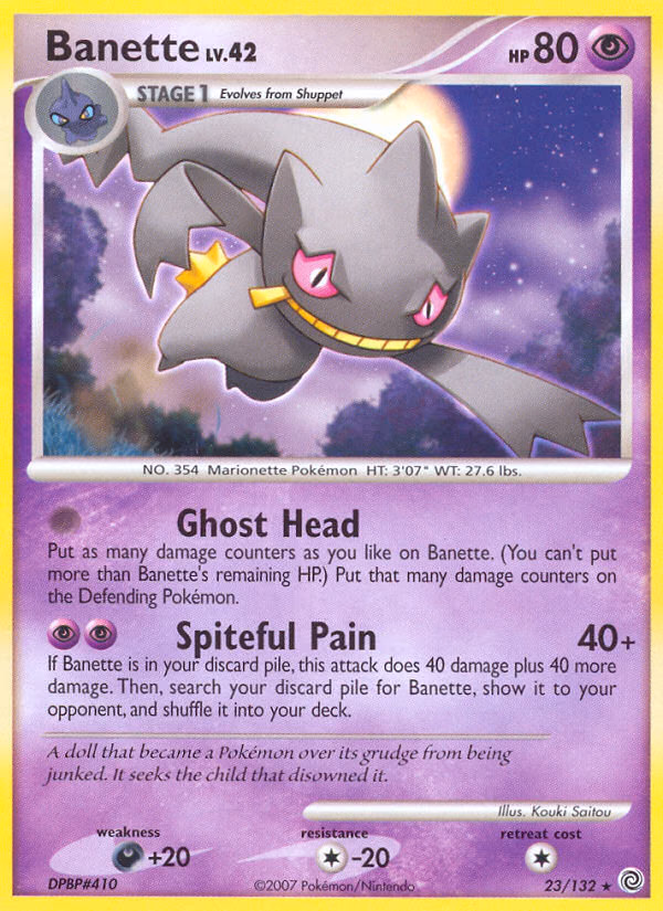 Banette Pokemon card (23/132, Secret Wonders)