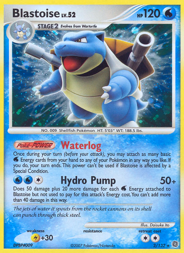 Blastoise Pokemon card (2/132, Secret Wonders)