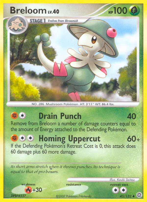 Breloom Pokemon card (45/132, Secret Wonders)