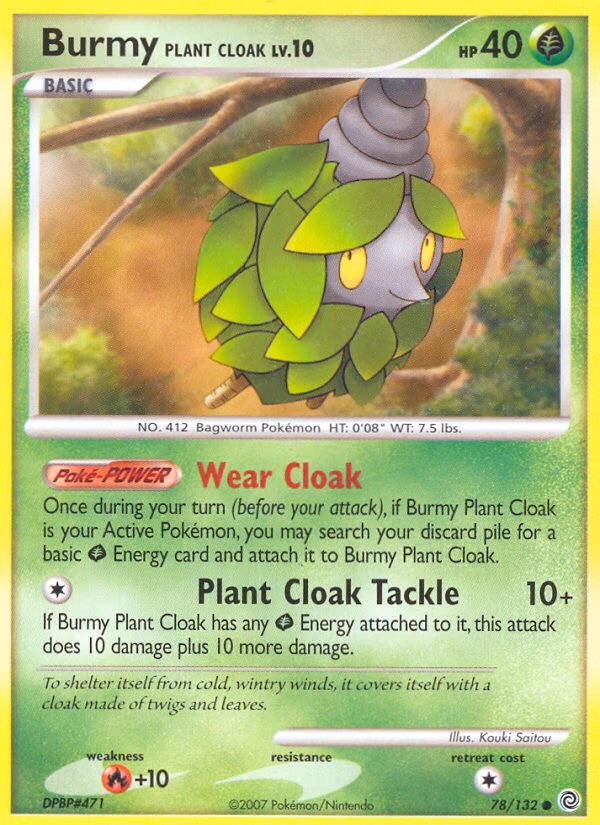 Burmy Plant Cloak Pokemon card (78/132, Secret Wonders)
