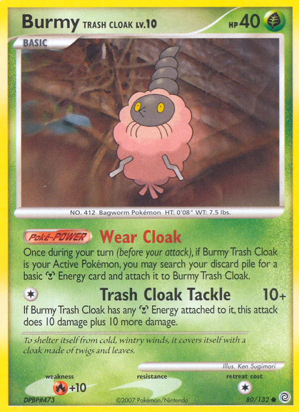 Burmy Trash Cloak Pokemon card (80/132, Secret Wonders)