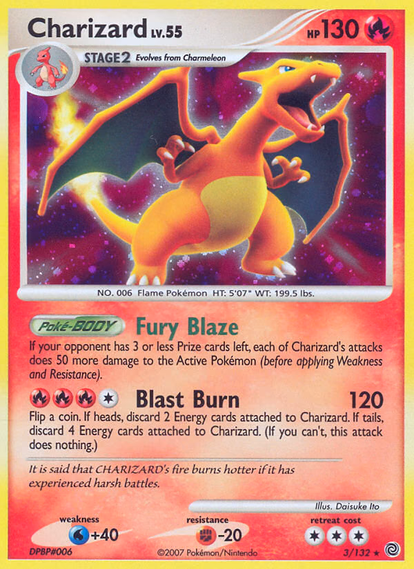 Charizard Pokemon card (3/132, Secret Wonders)
