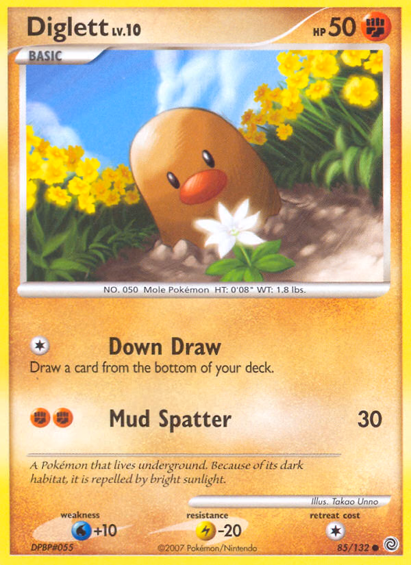 Diglett Pokemon card (85/132, Secret Wonders)