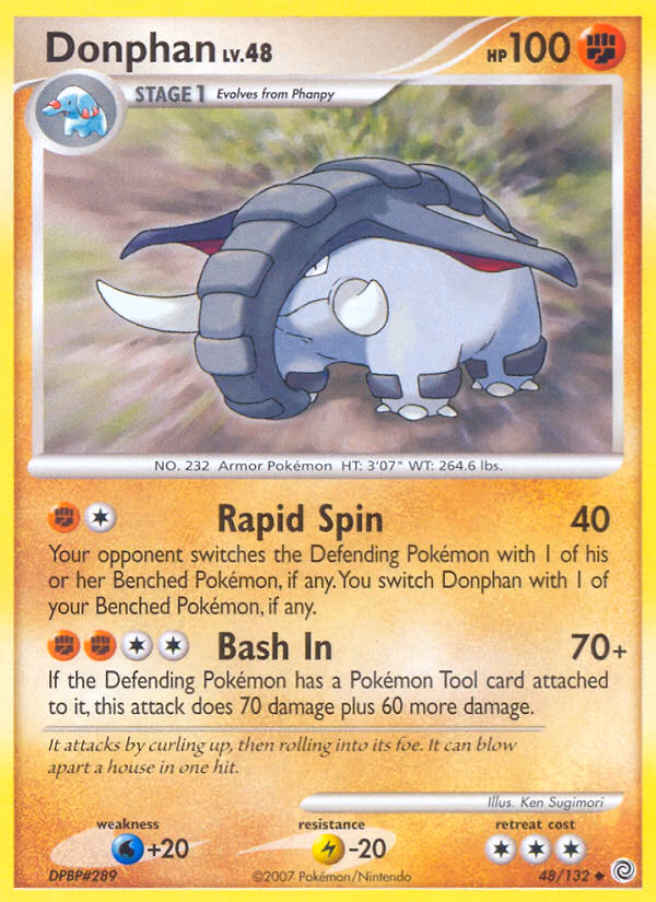 Donphan Pokemon card (48/132, Secret Wonders)