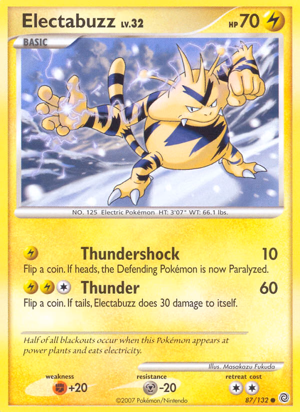 Electabuzz Pokemon card (87/132, Secret Wonders)