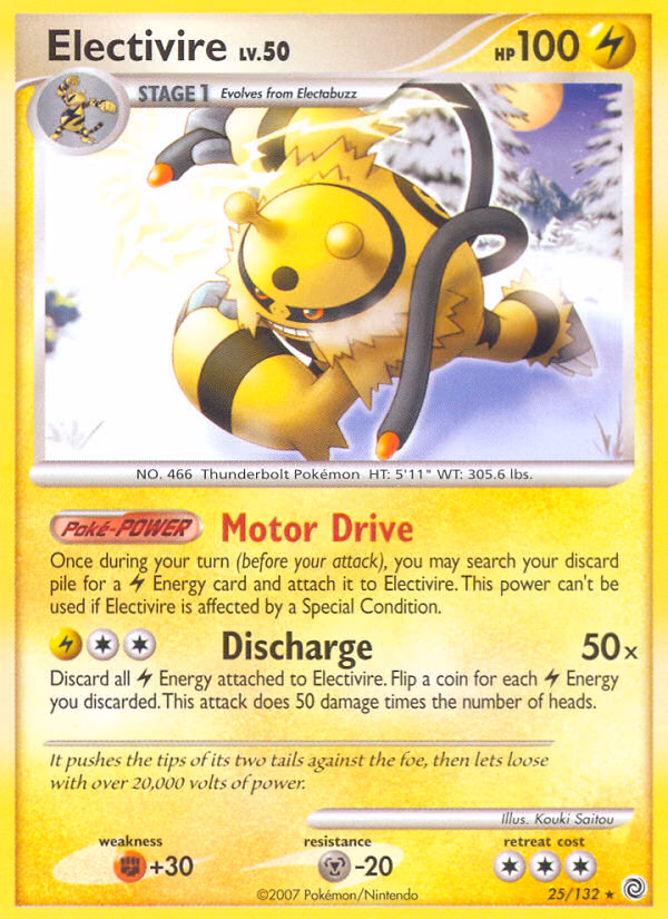 Electivire Pokemon card (25/132, Secret Wonders)