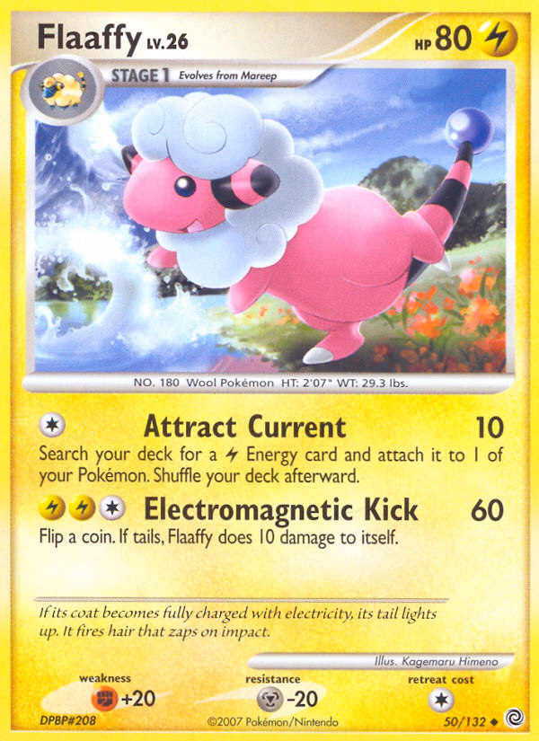 Flaaffy Pokemon card (50/132, Secret Wonders)