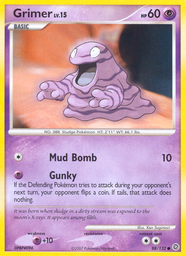 Grimer Pokemon card (88/132, Secret Wonders)