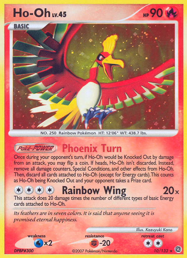 Ho-Oh Pokemon card (10/132, Secret Wonders)
