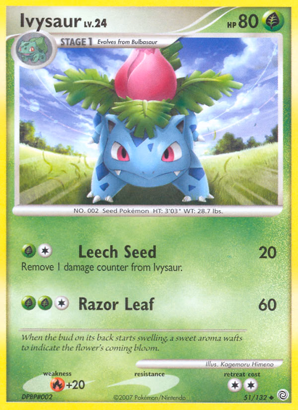 Ivysaur Pokemon card (51/132, Secret Wonders)