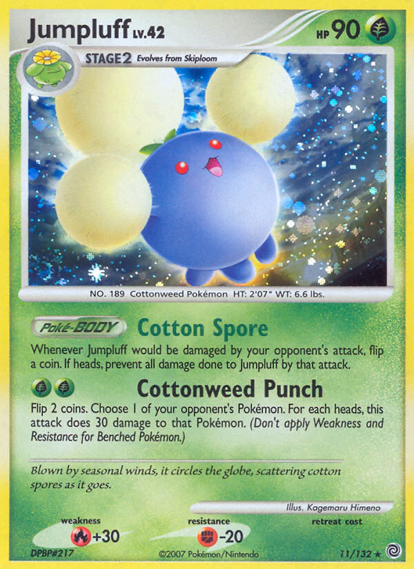 Jumpluff Pokemon card (11/132, Secret Wonders)